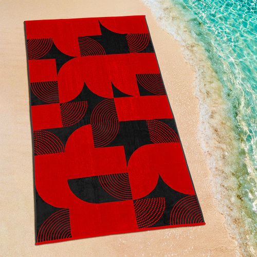 Εικόνα της ΠΕΤΣΕΤΑ ΘΑΛΑΣΣΗΣ GEOMETRICO DGREY-RED 86X160