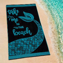 Εικόνα της ΠΕΤΣΕΤΑ ΘΑΛΑΣΣΗΣ BEACH TIME BLACK-PETROL 86X160