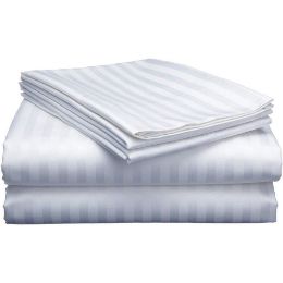 Εικόνα της ΣΕΝΤΟΝΙ SATIN STRIPE 100/100 WHITE 240X270 230TC