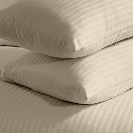 Εικόνα της ΜΑΞΙΛΑΡΟΘΗΚΗ SATIN STRIPE 100/100 ECRU 50X70 230TC