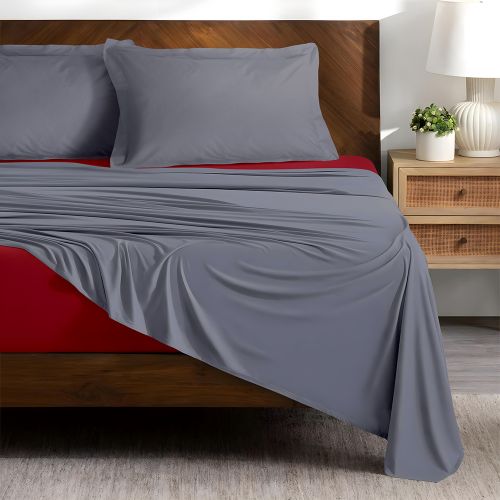 Εικόνα της ΣΕΤ ΣΕΝΤΟΝΙΑ DOBLE GREY-RED 240X260