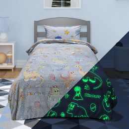 Εικόνα της ΚΟΥΒΕΡΤΑ FLEECE ΦΩΣΦΟΡΙΖΕ VOLCANO GREY-CIEL 160X220