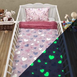 Εικόνα της ΚΟΥΒΕΡΤΑ FLEECE SHERPA ΦΩΣΦΟΡΙΖΕ HERZ PINK 110X150