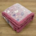 Εικόνα της ΚΟΥΒΕΡΤΑ FLEECE SHERPA ΦΩΣΦΟΡΙΖΕ HERZ PINK 110X150