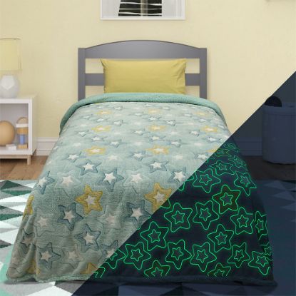Εικόνα της ΚΟΥΒΕΡΤΑ FLEECE SHERPA ΦΩΣΦΟΡΙΖΕ STER MINT 160X220